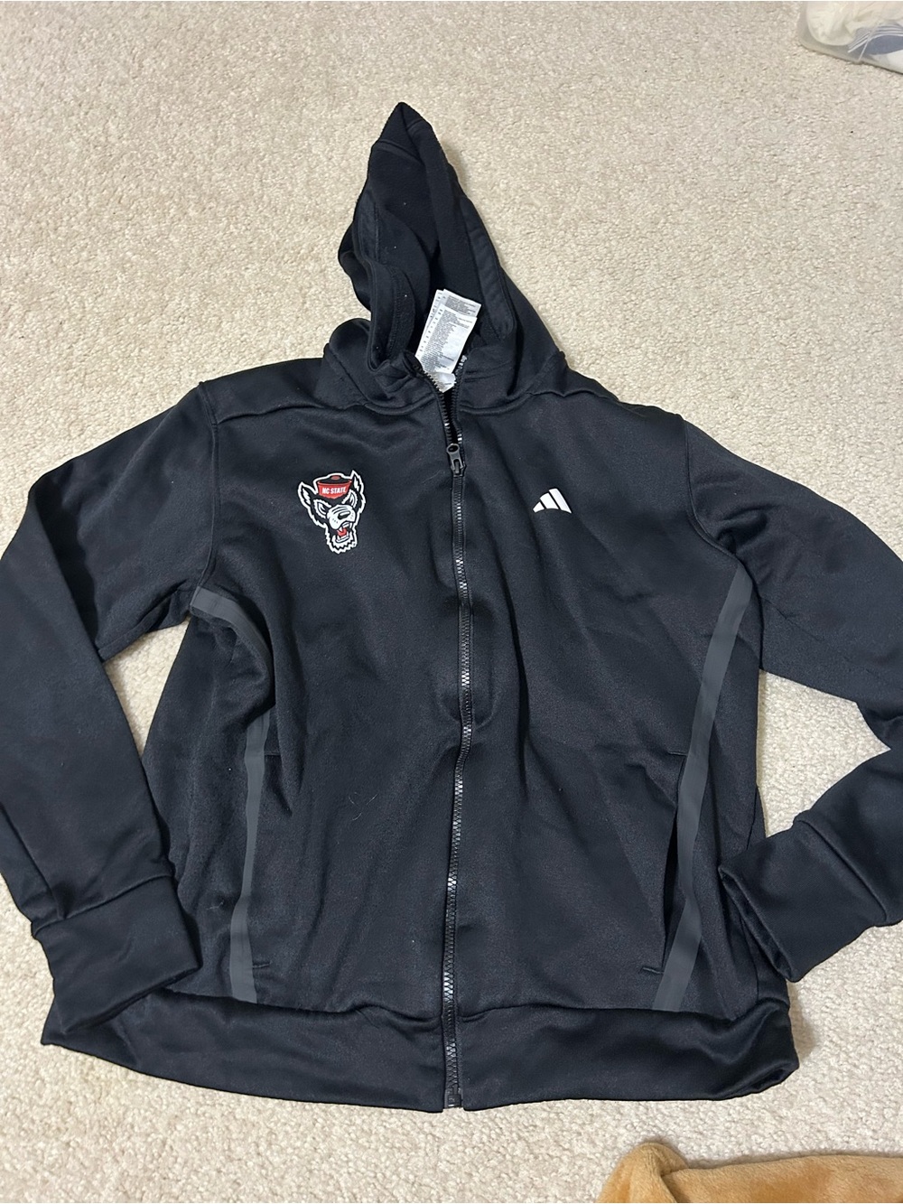 Adidas Black Full-Zip Hoodie with Graphic Patch